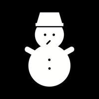 Beautiful Snowman Glyph Vector Icon