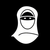 Beautiful Women With Niqab Glyph Vector Icon