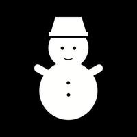 hermoso icono de vector de glifo de muñeco de nieve