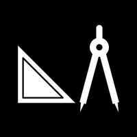 hermoso icono de vector de glifo de herramientas de geometría