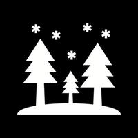 hermosa nieve en árboles glifo vector icono