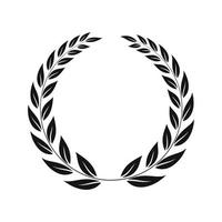 Simple icon, silhouette of a laurel wreath on a white background. Vector illustration