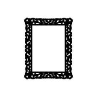 Rectangular elegant classic frame. Black silhouette. Vector illustration