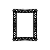 Rectangular elegant classic frame. Black silhouette. Vector illustration