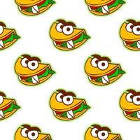 Pattern from cartoon tacos on a white background. For printing and decoration.Vector illustration. vector