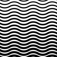 Black and white pattern of wavy horizontal lines in flat style for print and design. Vector illustration.