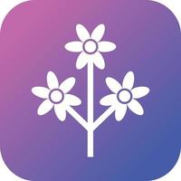 Unique Flower Vector Glyph Icon