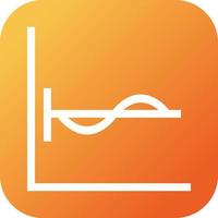 Beautiful Cosine Graph Glyph Vector Icon