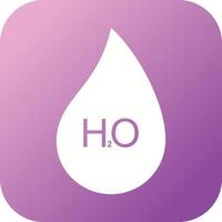 Unique H2O Vector Glyph Icon