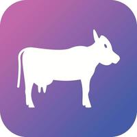 Beautiful Cow Glyph Vector Icon