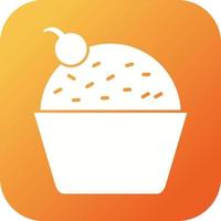 Beautiful Cupcake Glyph Vector Icon