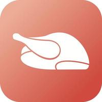 icono de glifo de vector de pollo asado único