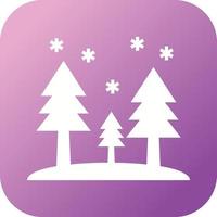 hermosa nieve en árboles glifo vector icono