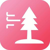 Beautiful Tree In Wind Glyph Vector Icon