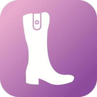 Unique Long boot Vector Glyph Icon