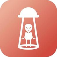 Unique Alien Abduction Vector Glyph Icon