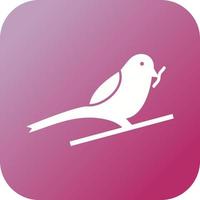 Unique Sparrow Eating insect Vector Glyph Icon