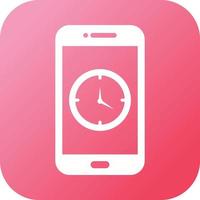 Unique Clock App Vector Glyph Icon