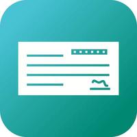 Beautiful Cheque Vector Glyph Icon