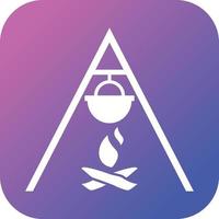 Beautiful Outdoor Cooking Glyph Vector Icon