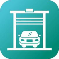 Beautiful Car in garage Vector Glyph Icon