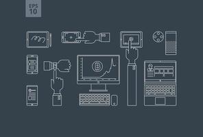 Gadgets in the use of linear style. vector