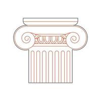 Greek Column in Linear Style for Laser Cutting and Engraving. Vector illustration.