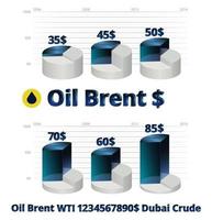 Brent crude oil prices infographics WTI Dubai crude vector