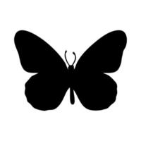 Black butterfly on a white background for printing and design. Vector illustration.