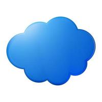 Realistic blue cloud in pop art style for print and advertising. Vector illustration.