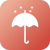 Beautiful Snow In Umbrella Glyph Vector Icon