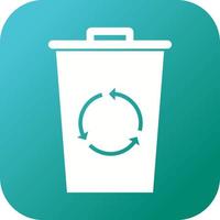 icono de glifo de vector de papelera de reciclaje único