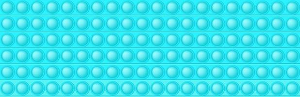 popping toy azul de patrones sin fisuras como un juguete de silicona de moda. adictivo juguete antiestrés en color brillante. juguete de burbujas para niños. ilustración vectorial en formato rectangular adecuado para bunner. vector