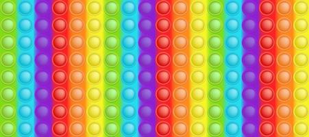 Popping toy colorful rainbow background like a fashionable silicon toy for fidgets. Addictive anti stress bubble toy in bright colors. Vector illustration in rectangle format suitable for bunner.