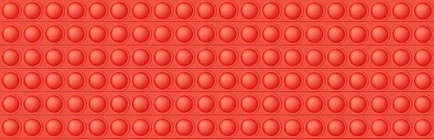 Popping toy red seamless pattern as a fashionable silicon fidget toy. Addictive anti-stress toy in bright color. Vector illustration in rectangle format suitable for banner.