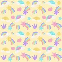 Popping toy background with a fashionable silicon fidget toys. Addictive bubble toy in pastel colors. Background with rainbow, star. Vector illustration on yellow background.