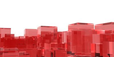 building Process technology idea abstract art red crystals 3D rendered image photo