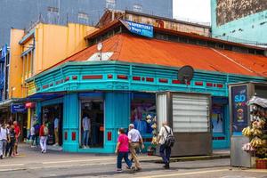 Merced San Jose Costa Rica 2021 Colorful street cars stores buildings people San Jose Costa Rica. photo