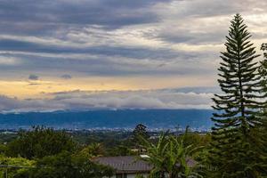 Beautiful mountain landscape city panorama forest trees nature Costa Rica. photo