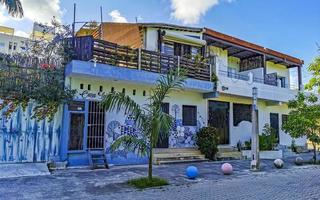 Playa del Carmen Quintana Roo Mexico 2021 Typical pedestrian street cityscape wall paintings Playa del Carmen Mexico. photo