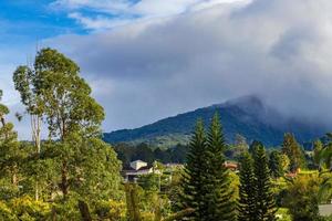 Beautiful mountain landscape city panorama forest trees nature Costa Rica. photo