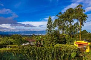 Beautiful mountain landscape city panorama forest trees nature Costa Rica. photo