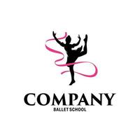 Silhouette of kid ballet logo design vector