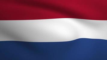 Netherlands Waving Flag Background Animation. Looping seamless 3D animation. Motion Graphic video