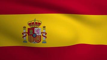 Espagne agitant l'animation d'arrière-plan du drapeau. boucle d'animation 3d transparente. graphique de mouvement