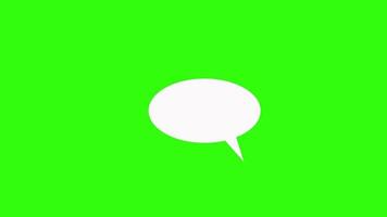 speech bubble message talk chat sign animation on green background video