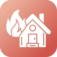 House On Fire Vector Icon