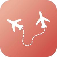 Round Travel Flights Vector Icon