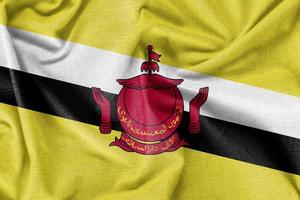 Brunei country flag background realistic silk fabric photo