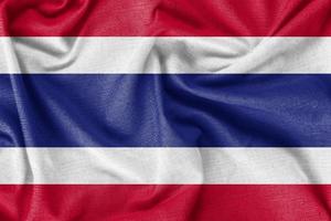 Thailand country flag background realistic silk fabric